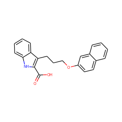 O=C(O)c1[nH]c2ccccc2c1CCCOc1ccc2ccccc2c1 ZINC000095597287