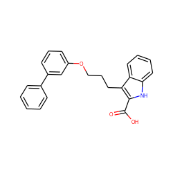 O=C(O)c1[nH]c2ccccc2c1CCCOc1cccc(-c2ccccc2)c1 ZINC000095597124