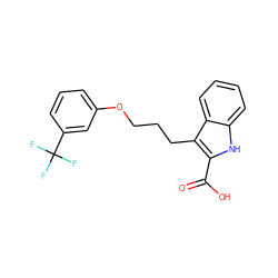 O=C(O)c1[nH]c2ccccc2c1CCCOc1cccc(C(F)(F)F)c1 ZINC000095595952