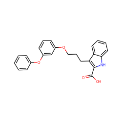 O=C(O)c1[nH]c2ccccc2c1CCCOc1cccc(Oc2ccccc2)c1 ZINC000095594928