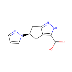 O=C(O)c1[nH]nc2c1C[C@@H](n1cccn1)C2 ZINC000058538130