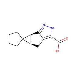 O=C(O)c1[nH]nc2c1C[C@@H]1[C@H]2C12CCCC2 ZINC000034604689