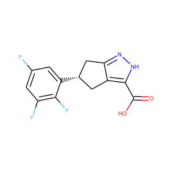 O=C(O)c1[nH]nc2c1C[C@H](c1cc(F)cc(F)c1F)C2 ZINC000058534812