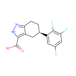 O=C(O)c1[nH]nc2c1C[C@H](c1cc(F)cc(F)c1F)CC2 ZINC000043025282