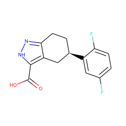 O=C(O)c1[nH]nc2c1C[C@H](c1cc(F)ccc1F)CC2 ZINC000042920094