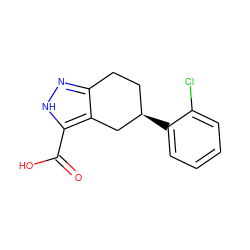 O=C(O)c1[nH]nc2c1C[C@H](c1ccccc1Cl)CC2 ZINC000043075849