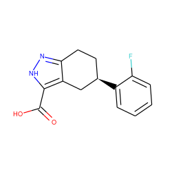 O=C(O)c1[nH]nc2c1C[C@H](c1ccccc1F)CC2 ZINC000043063530