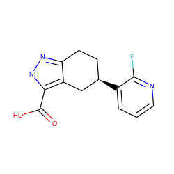 O=C(O)c1[nH]nc2c1C[C@H](c1cccnc1F)CC2 ZINC000042921880