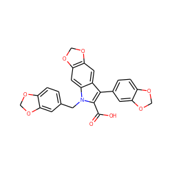 O=C(O)c1c(-c2ccc3c(c2)OCO3)c2cc3c(cc2n1Cc1ccc2c(c1)OCO2)OCO3 ZINC000026005301