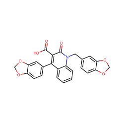 O=C(O)c1c(-c2ccc3c(c2)OCO3)c2ccccc2n(Cc2ccc3c(c2)OCO3)c1=O ZINC000000841056