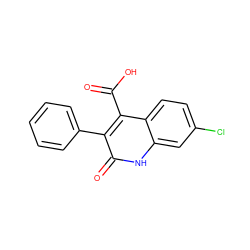 O=C(O)c1c(-c2ccccc2)c(=O)[nH]c2cc(Cl)ccc12 ZINC000000016585