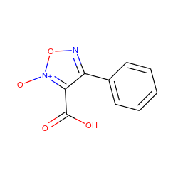 O=C(O)c1c(-c2ccccc2)no[n+]1[O-] ZINC000013831545