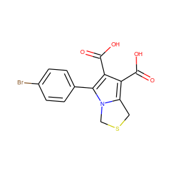 O=C(O)c1c(C(=O)O)c(-c2ccc(Br)cc2)n2c1CSC2 ZINC000004002226