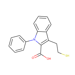 O=C(O)c1c(CCS)c2ccccc2n1-c1ccccc1 ZINC000038410379