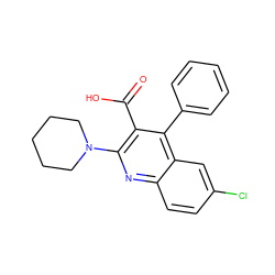 O=C(O)c1c(N2CCCCC2)nc2ccc(Cl)cc2c1-c1ccccc1 ZINC000205461076