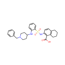 O=C(O)c1c(NS(=O)(=O)c2ccccc2NC2CCN(Cc3ccccc3)CC2)ccc2c1CCCC2 ZINC000014964500