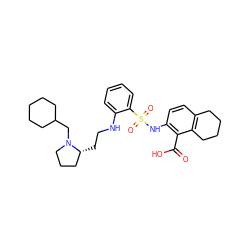 O=C(O)c1c(NS(=O)(=O)c2ccccc2NCC[C@@H]2CCCN2CC2CCCCC2)ccc2c1CCCC2 ZINC000014964624