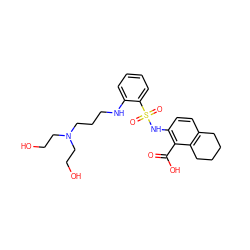 O=C(O)c1c(NS(=O)(=O)c2ccccc2NCCCN(CCO)CCO)ccc2c1CCCC2 ZINC000014964452