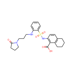 O=C(O)c1c(NS(=O)(=O)c2ccccc2NCCCN2CCCC2=O)ccc2c1CCCC2 ZINC000014964561