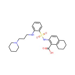 O=C(O)c1c(NS(=O)(=O)c2ccccc2NCCCN2CCCCC2)ccc2c1CCCC2 ZINC000014964478