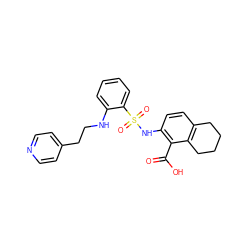 O=C(O)c1c(NS(=O)(=O)c2ccccc2NCCc2ccncc2)ccc2c1CCCC2 ZINC000014964557