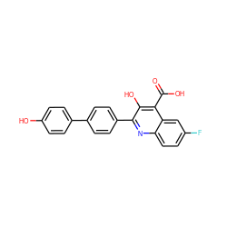 O=C(O)c1c(O)c(-c2ccc(-c3ccc(O)cc3)cc2)nc2ccc(F)cc12 ZINC000034803343