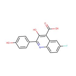 O=C(O)c1c(O)c(-c2ccc(O)cc2)nc2ccc(F)cc12 ZINC000034803340