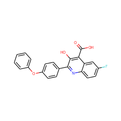 O=C(O)c1c(O)c(-c2ccc(Oc3ccccc3)cc2)nc2ccc(F)cc12 ZINC000034305776