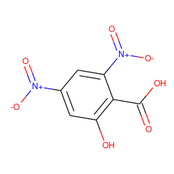 O=C(O)c1c(O)cc([N+](=O)[O-])cc1[N+](=O)[O-] ZINC000039648128