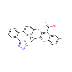 O=C(O)c1c(Oc2ccc(-c3ccccc3-c3nn[nH]n3)cc2)c(C2CC2)nc2ccc(F)cc12 ZINC000026144999