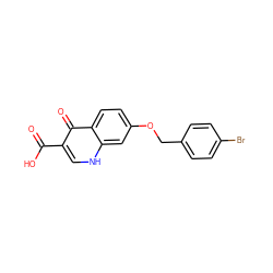 O=C(O)c1c[nH]c2cc(OCc3ccc(Br)cc3)ccc2c1=O ZINC000027716873