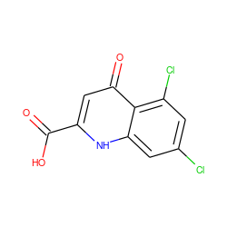 O=C(O)c1cc(=O)c2c(Cl)cc(Cl)cc2[nH]1 ZINC000008660423