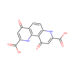 O=C(O)c1cc(=O)c2c(ccc3c(=O)cc(C(=O)O)[nH]c32)[nH]1 ZINC000039221266