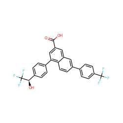 O=C(O)c1cc(-c2ccc([C@@H](O)C(F)(F)F)cc2)c2ccc(-c3ccc(C(F)(F)F)cc3)cc2c1 ZINC000071317950