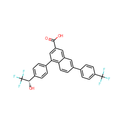 O=C(O)c1cc(-c2ccc([C@H](O)C(F)(F)F)cc2)c2ccc(-c3ccc(C(F)(F)F)cc3)cc2c1 ZINC000071318246