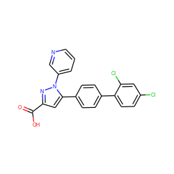 O=C(O)c1cc(-c2ccc(-c3ccc(Cl)cc3Cl)cc2)n(-c2cccnc2)n1 ZINC000013534765