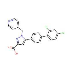 O=C(O)c1cc(-c2ccc(-c3ccc(Cl)cc3Cl)cc2)n(Cc2ccncc2)n1 ZINC000013534793