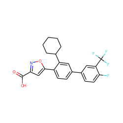 O=C(O)c1cc(-c2ccc(-c3ccc(F)c(C(F)(F)F)c3)cc2C2CCCCC2)on1 ZINC000062232983