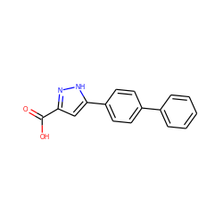 O=C(O)c1cc(-c2ccc(-c3ccccc3)cc2)[nH]n1 ZINC000004244841