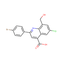 O=C(O)c1cc(-c2ccc(Br)cc2)nc2c(CO)cc(Cl)cc12 ZINC000027620891