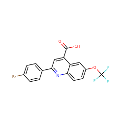 O=C(O)c1cc(-c2ccc(Br)cc2)nc2ccc(OC(F)(F)F)cc12 ZINC000027634884