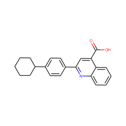 O=C(O)c1cc(-c2ccc(C3CCCCC3)cc2)nc2ccccc12 ZINC000002196287