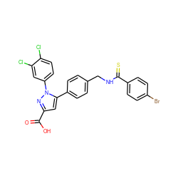 O=C(O)c1cc(-c2ccc(CNC(=S)c3ccc(Br)cc3)cc2)n(-c2ccc(Cl)c(Cl)c2)n1 ZINC000299859361