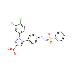 O=C(O)c1cc(-c2ccc(CNS(=O)(=O)c3ccccc3)cc2)n(-c2ccc(Cl)c(Cl)c2)n1 ZINC000299863928