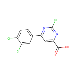 O=C(O)c1cc(-c2ccc(Cl)c(Cl)c2)nc(Cl)n1 ZINC001772644178