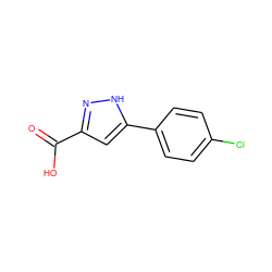 O=C(O)c1cc(-c2ccc(Cl)cc2)[nH]n1 ZINC000004139217