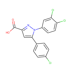 O=C(O)c1cc(-c2ccc(Cl)cc2)n(-c2ccc(Cl)c(Cl)c2)n1 ZINC000005675817