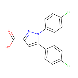 O=C(O)c1cc(-c2ccc(Cl)cc2)n(-c2ccc(Cl)cc2)n1 ZINC000005763635