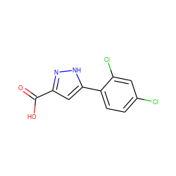 O=C(O)c1cc(-c2ccc(Cl)cc2Cl)[nH]n1 ZINC000004243858