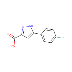 O=C(O)c1cc(-c2ccc(F)cc2)[nH]n1 ZINC000004244835